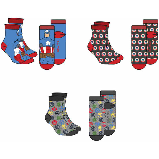 SET 3 CALCETINES VENGADORES AVENGERS MARVEL ADULTO SURTIDO image 1