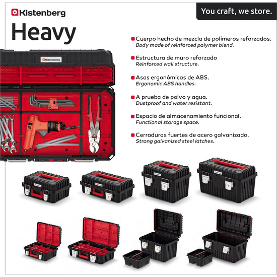 CAJA DE HERRAMIENTAS KISTENBERG 45 CIERRE CROMADO HEAVY 36X44,5X33,7 image 1