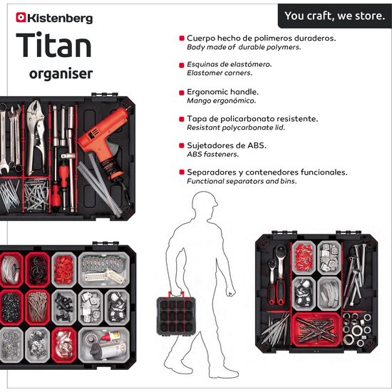 MALETÍN DE HERRAMIENTAS KISTENBERG 40 DOBLES TITAN ORGANISER 39X39X11 image 1