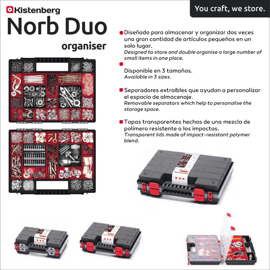 ORGANIZADOR DE HERRAMIENTAS KISTENBERG NORB DUO ORGANISER 24,9X34,4X10 image 1