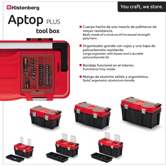 CAJA DE HERRAMIENTAS MULTIFUNCIONAL KISTENBERG APTOP PLUS TOOL BOX 26,7X55X27,7 image 1