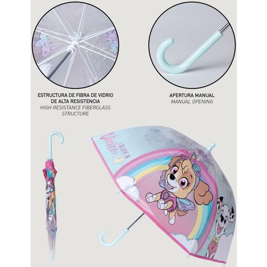 PARAGUAS MANUAL POE BURBUJA PAW PATROL SKYE PINK image 3