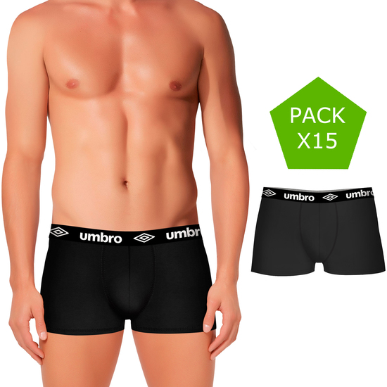 PACK 15 CALZONCILLOS UMBRO EN COLOR NEGRO PARA HOMBRE image 0