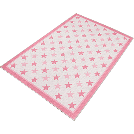 ALFOMBRA DE POLIESTER ESTAMPADA 80 X 120CM MODELO PINKREDSTARS MULTICOLOR image 0