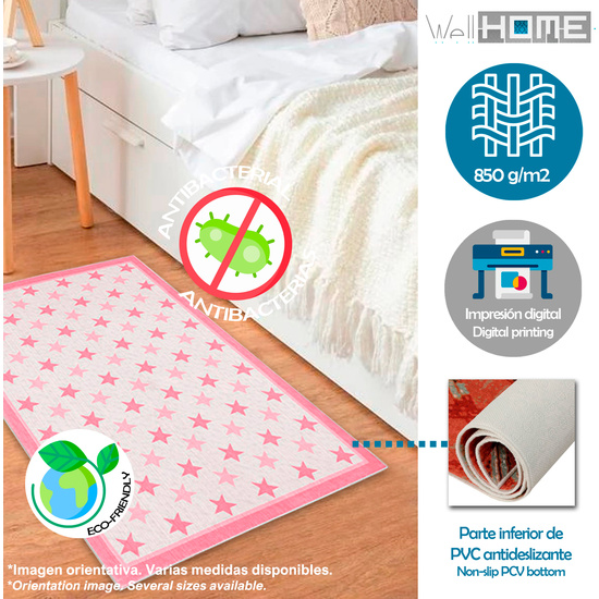 ALFOMBRA DE POLIESTER ESTAMPADA 80 X 120CM MODELO PINKREDSTARS MULTICOLOR image 2