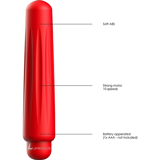 DELIA - ABS BULLET WITH SILICONE SLEEVE - 10-SPEEDS - RED image 4