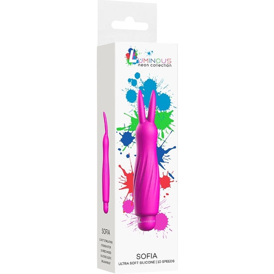 SOFIA - ABS BULLET WITH SILICONE SLEEVE - 10-SPEEDS - FUCHSIA image 0
