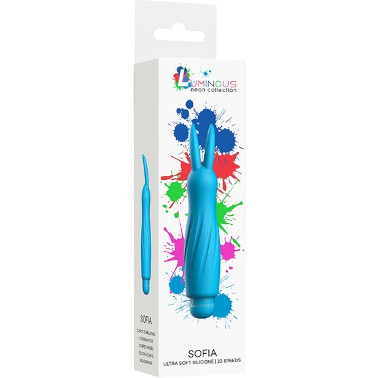 SOFIA - ABS BULLET WITH SILICONE SLEEVE - 10-SPEEDS - TURQIOSE image 1