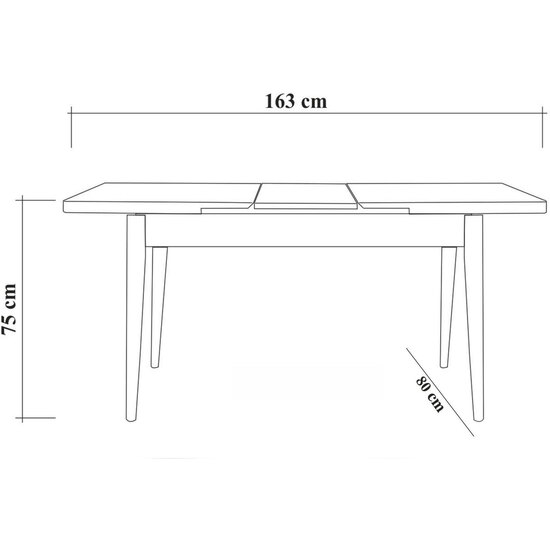 MESA DE COMEDOR CON OPCION DE ABRIRSE, PATAS DE MADERA WELLHOME. image 2