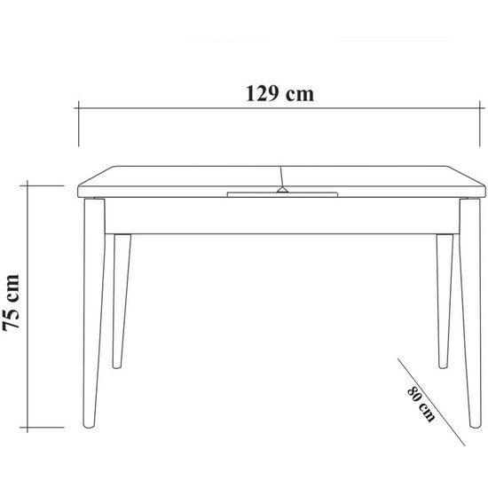 MESA DE COMEDOR CON OPCION DE ABRIRSE, PATAS DE MADERA WELLHOME. image 3