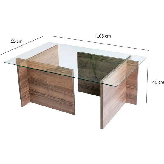 MESA DE CENTRO EN VIDRIO TEMPLADO WELLHOME. image 1