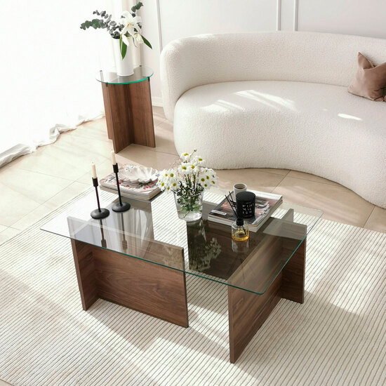 MESA DE CENTRO EN VIDRIO TEMPLADO WELLHOME. image 2