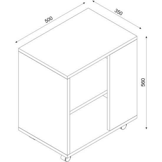 MESA AUXILIAR,100% TABLERO DE AGLOMERADO RECHAPADO EN MELAMINA, COLOR NOGAL image 1