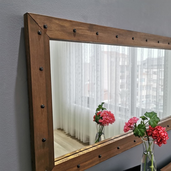 ESPEJO,100% PINE SOLID WOOD, COLOR NOGAL image 5