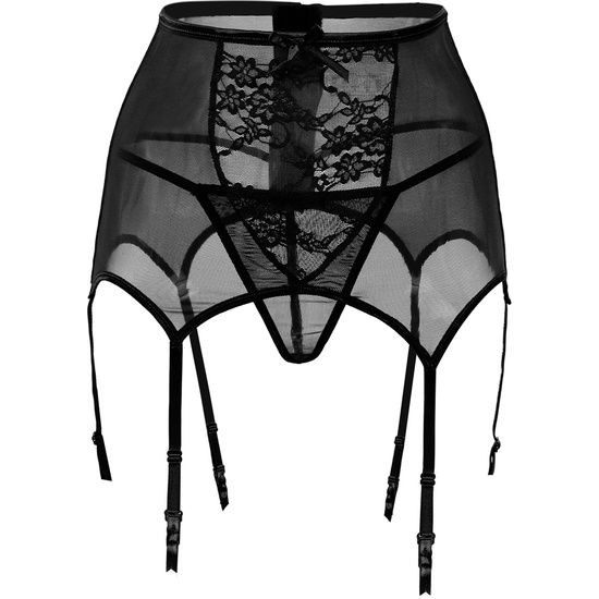 L-XL BRAGUITA DE CINTURA CON ENCAJE CON LIGUERO SEXY NEGRO image 3