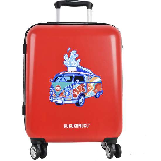 MALETA CON RUEDAS ROJA CARAVANA MODELO FURGOSURF - KUKUXUMUSU image 0