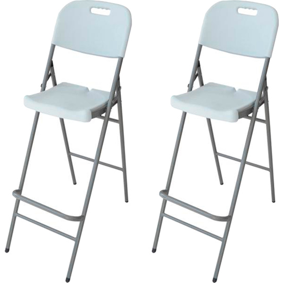 SET DE 2 SILLAS ALTAS PLEGABLES MULTIUSO DE PLÁSTICO image 0