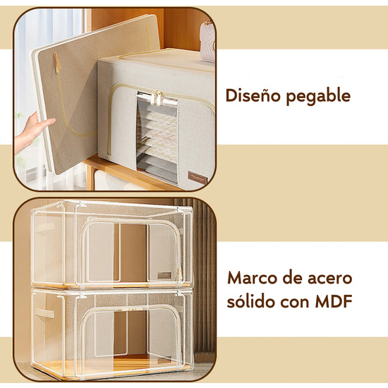 CAJA DE ALMACENAMIENTO DE ROPA 24 L PLEGABLE DE ALGODÓN image 6