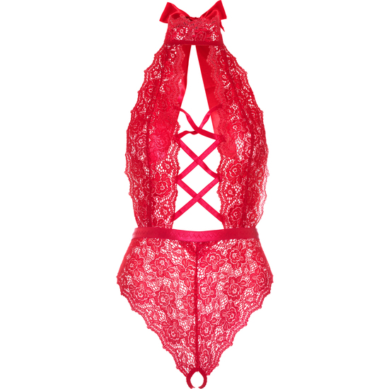 LEG AVENUE - TEDDY WITH CROTCHLESS PANTY - RED image 2