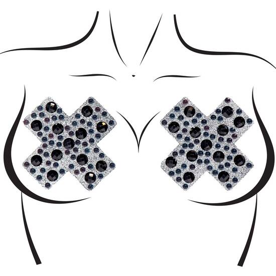 LEG AVENUE - X FACTOR NIPPLE JEWELS STICKER - BLACK image 0