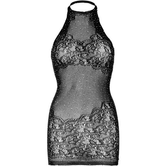 LEG AVENUE - RHINESTONE HALTER MINI DRESS - BLACK image 6