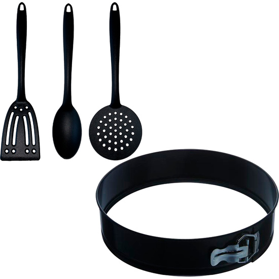 SET DE 3 UTENSILIOS DE COCINA + MOLDE REDONDO PARA TARTAS. image 0