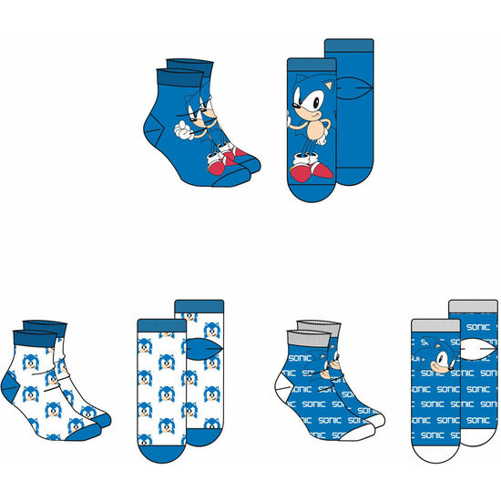 PACK 3 CALCETINES SONIC THE HEDGEHOG ADULTO SURTIDO image 1