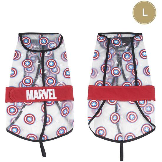 IMPERMEABLE AJUSTABLE PARA PERRO L AVENGERS CAPITAN AMERICA RED image 0