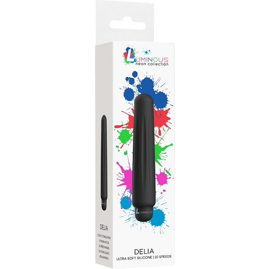 DELIA - ABS BULLET WITH SILICONE SLEEVE - 10-SPEEDS - BLACK image 1