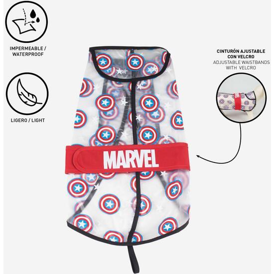 IMPERMEABLE AJUSTABLE PARA PERRO XS AVENGERS CAPITAN AMERICA RED image 5