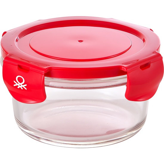 HERMÉTICO REDONDO 410ML BOROSILICATO TAPA ROJO RAINBOW BE image 0