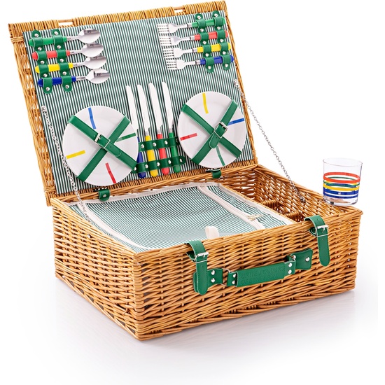 SET 21PC CESTA DE PICNIC CON JUEGO PARA 4 PERSONAS RAINBOW image 1