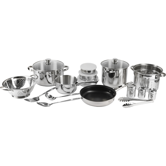 JUEGO DE 18 PZS BATERIA DE COCINA ACERO INOX IND LULA image 0