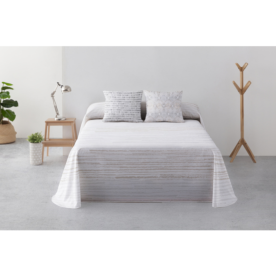 COLCHA BOUTI PIQUE CRUDO OSLO DE DECOLORES PARA CAMA DE 105 (205X270CM.) image 1