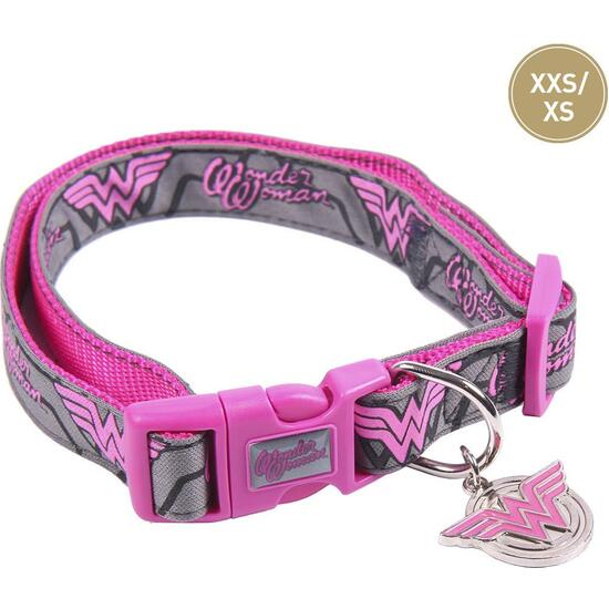 COLLAR PARA PERROS XXS/XS WONDER WOMAN DARK PINK image 0