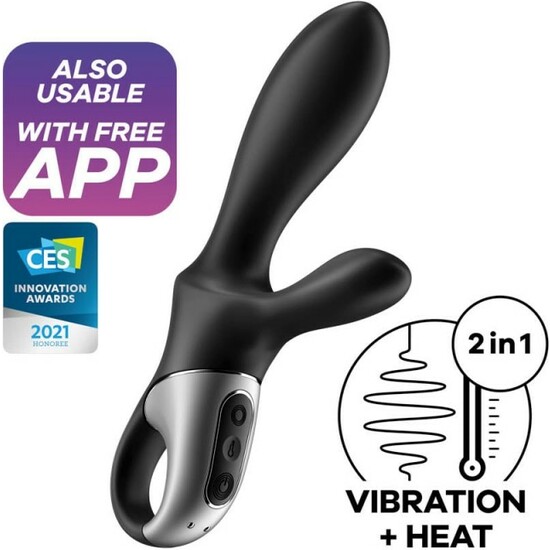 SATISFYER HEAT CLIMAX + WARMING ANAL VIBRATOR - BLACK image 0