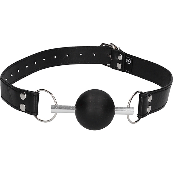 SOLID BALL GAG - WITH BONDED LEATHER STRAPS image 4
