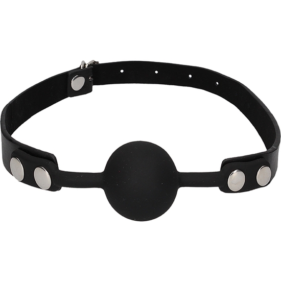 SILICONE BALL GAG - WITH ADJUSTABLE BONDED LEATHER STRAPS image 4