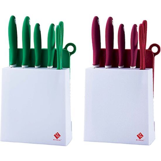 SET DE 7 CUCHILLOS ACERO INOX ANTIADHERENTE COLOR ALEATORIO image 0