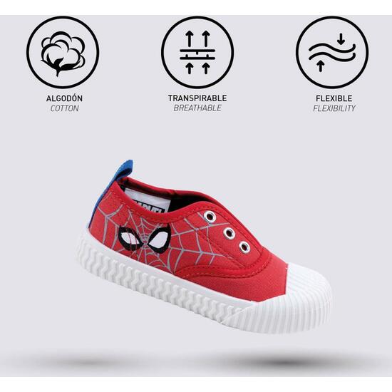 ZAPATILLA LONETA SUELA PVC ELÁSTICOS SPIDERMAN RED image 3