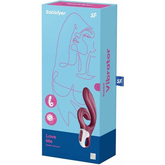 SATISFYER LOVE ME RABBIT VIBRATOR - RED image 1