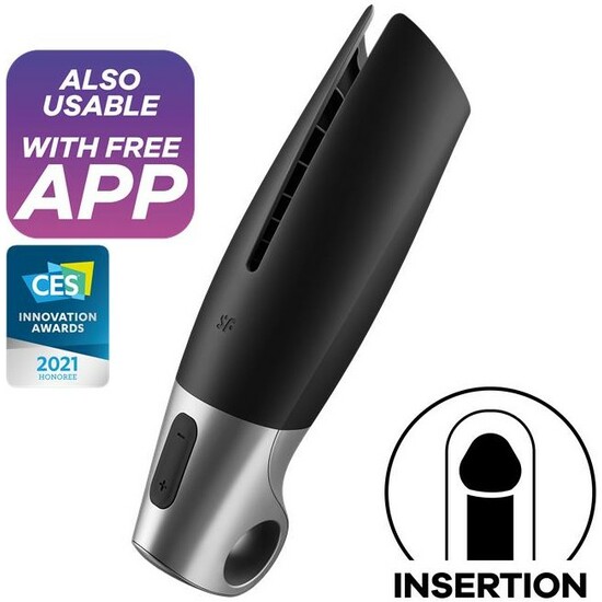 SATISFYER POWER MASTURBATOR - BLACK / SILVER image 0