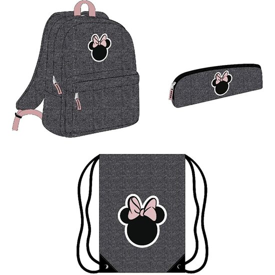 PACK PAPELERIA 3 PIEZAS MINNIE MOUSE : MOCHILA, ESTUCHE Y SAQUITO image 0