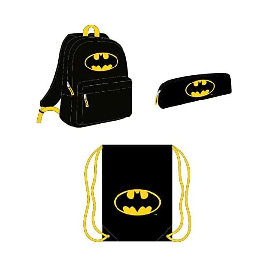 PACK PAPELERIA 3 PIEZAS BATMAN: MOCHILA, ESTUCHE Y SAQUITO image 0