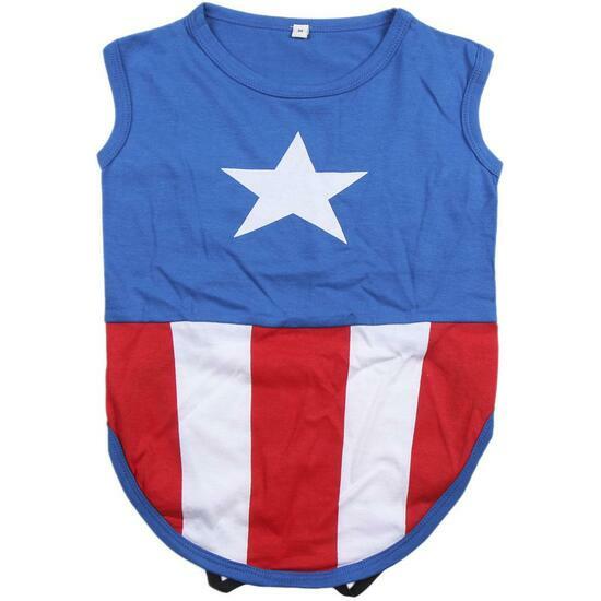 CAMISETA PARA PERRO SINGLE JERSEY AVENGERS CAPITAN AMERICA BLUE image 1