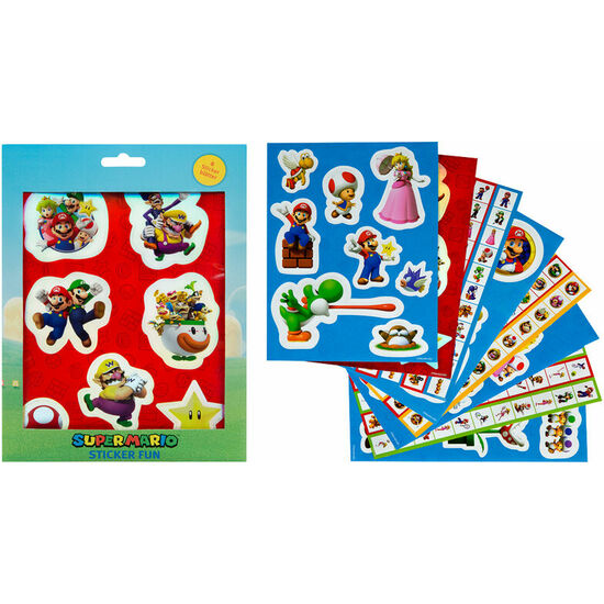 PACK 12 HOJAS PEGATINAS SUPER MARIO BROS image 0