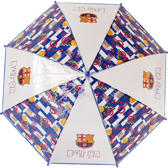 PARAGUAS MANUAL TRANSPARENTE F.C. BARCELONA 48CM image 1