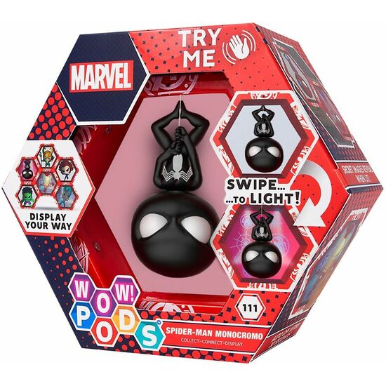 FIGURA LED WOW! POD SPIDERMAN MONOCHROME MARVEL image 0
