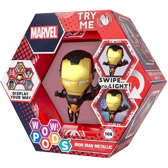 FIGURA LED WOW! POD IRON MAN GOLD METALLIC MARVEL image 0