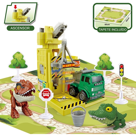 PARKING DINOSAURIOS, CON GARAJE, TAPETE Y ACCESORIOS. CAJA 38X7X23 image 1
